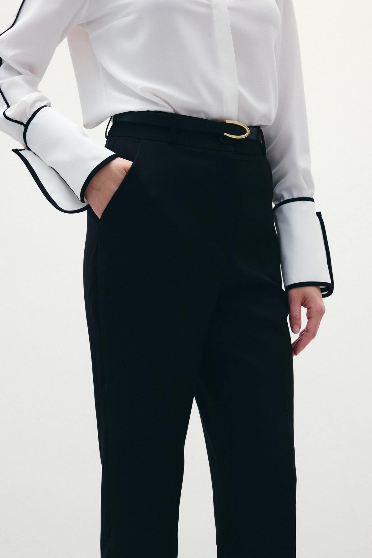 Kemerli Pantolon - Siyah