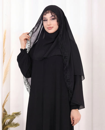 Premium Pamuk Abaya & Şal Takım