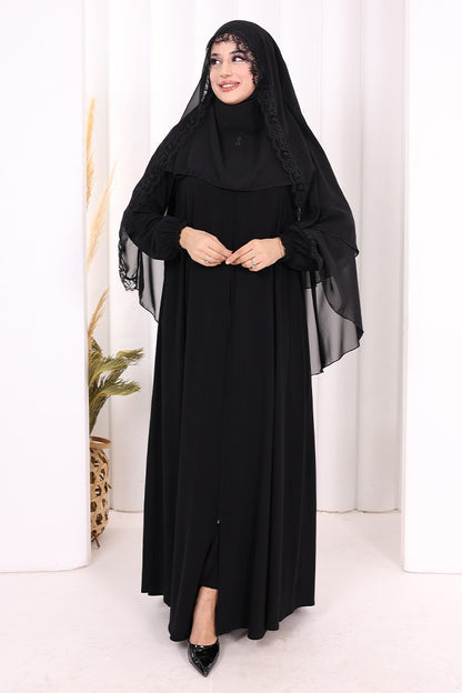 Premium Pamuk Abaya & Şal Takım