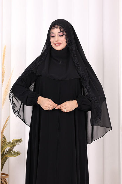 Premium Pamuk Abaya & Şal Takım