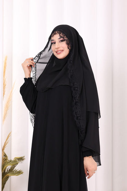 Premium Pamuk Abaya & Şal Takım