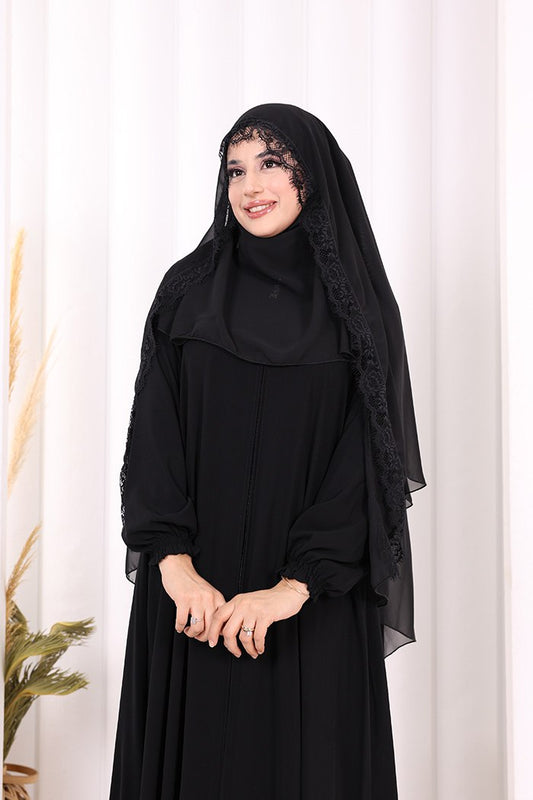 Premium Pamuk Abaya & Şal Takım